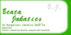 beata jakatics business card